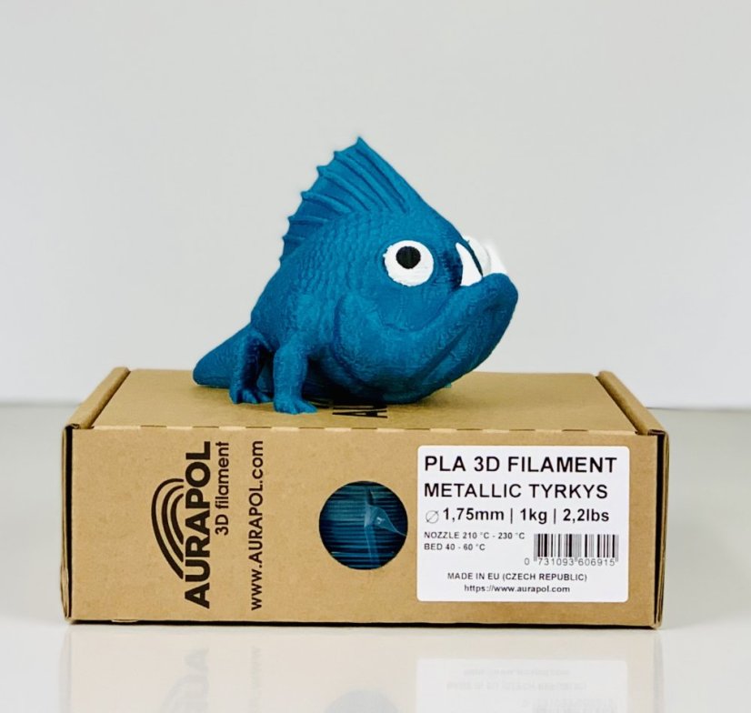 AURAPOL PLA 3D Filament Metallic Turquoise 1 kg 1,75 mm