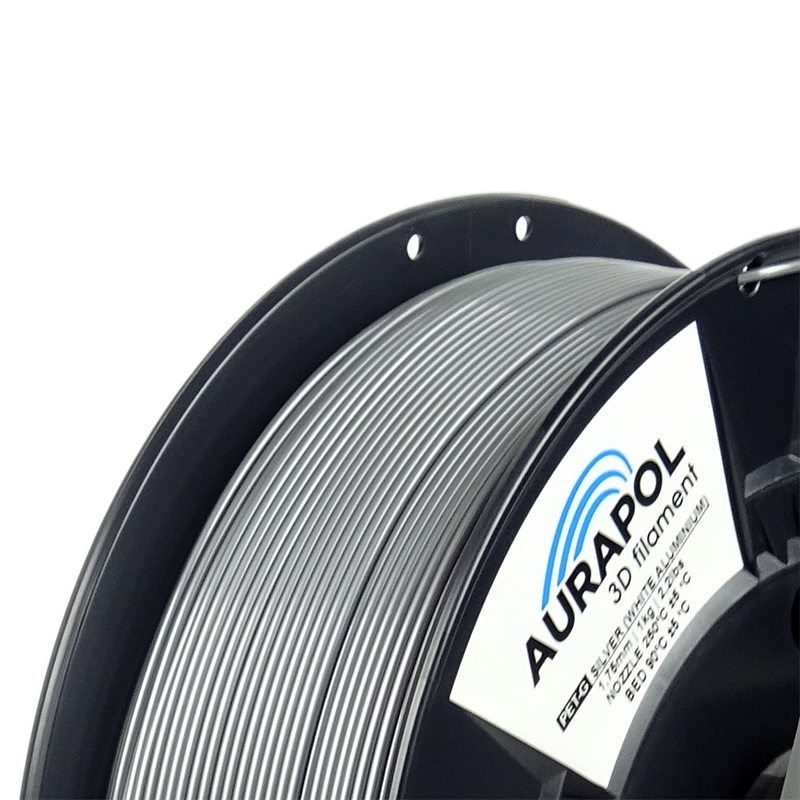 AURAPOL PET-G Filament Silver 1 kg 1,75 mm