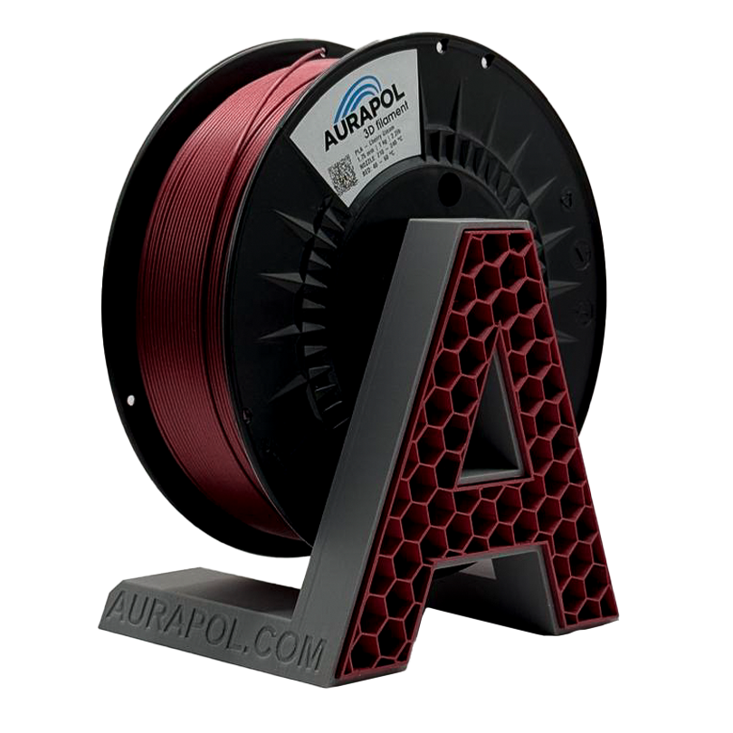 AURAPOL PLA 3D Filament Cherry Gleam 1 kg 1,75 mm