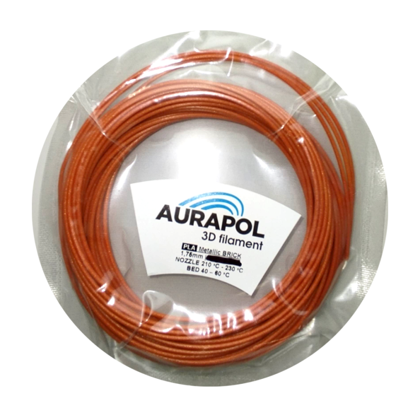 AURAPOL Przykładowy filament PLA 3D Filament Metallic Brick 1.75 mm