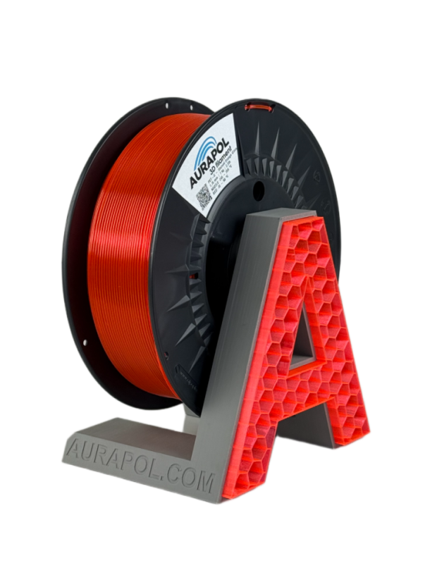 AURAPOL PET-G Filament Stained Orange Glass Transparent 1 kg 1,75 mm