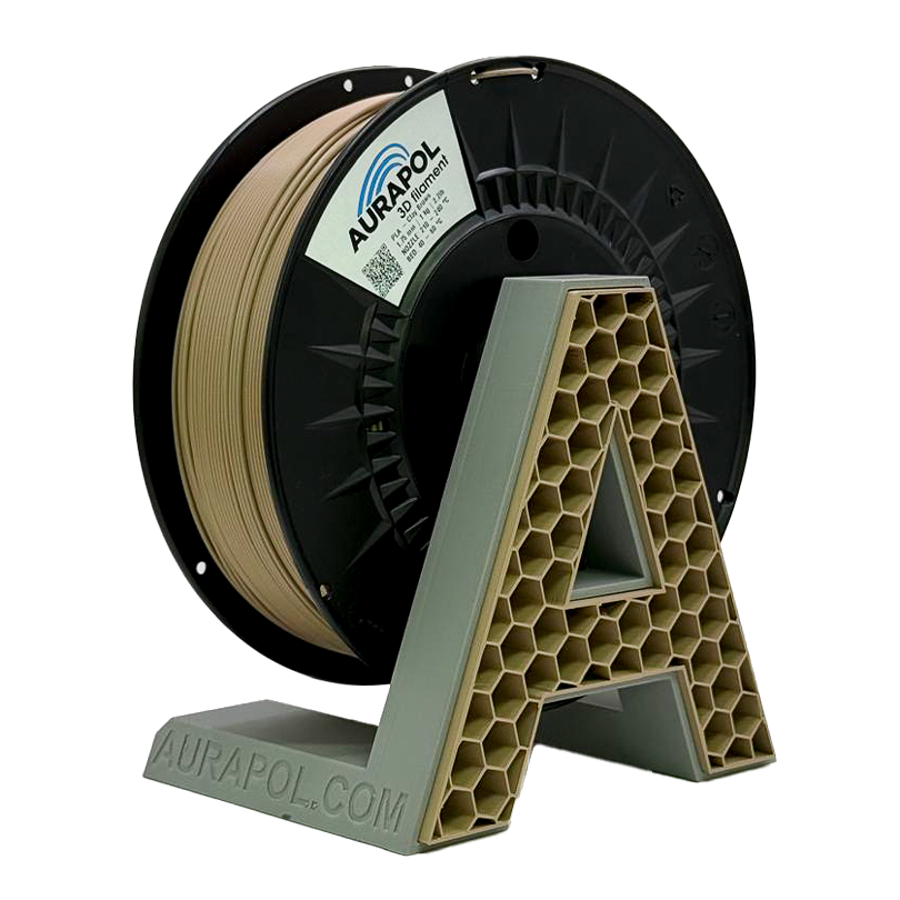 AURAPOL PLA 3D Filament Clay Brown 1 kg 1,75 mm