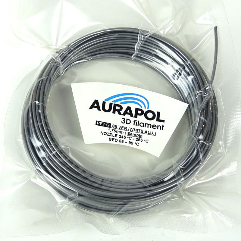 AURAPOL Przykładowy filament PET-G 3D Silver 1,75mm