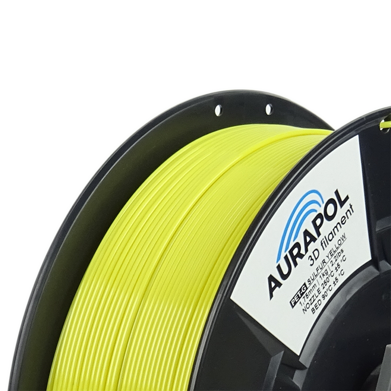 AURAPOL PET-G Filament Sulfur Yellow 1 kg 1,75 mm