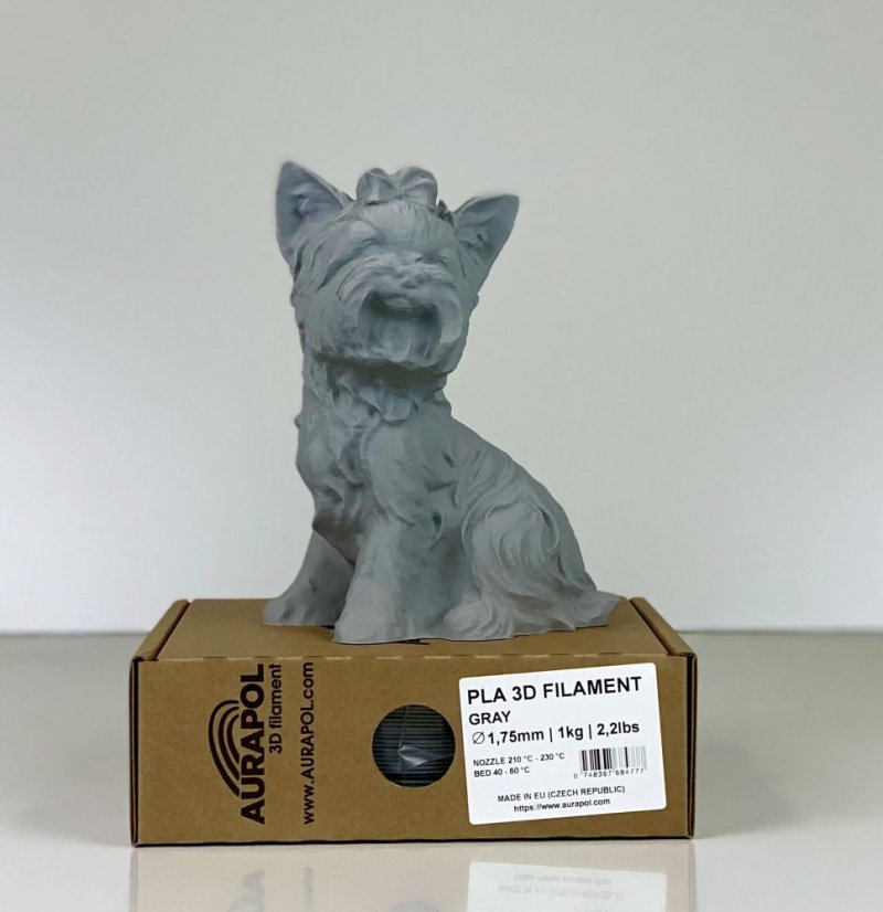 AURAPOL PLA 3D Filament Grey 1 kg 1,75 mm